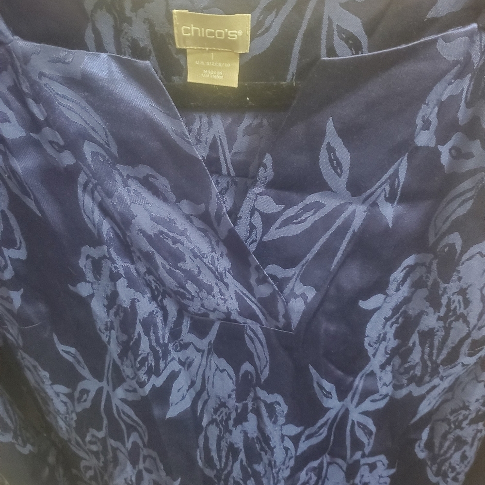Chico's Royal Blue Floral Blouse